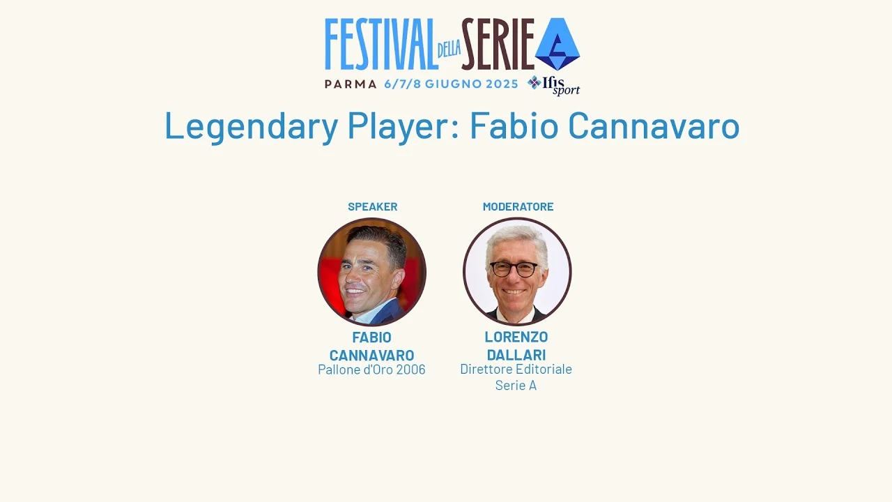Fabio Cannavaro protagonista del Festival della Serie A al Teatro Regio di Parma: un viaggio tra passato glorioso e futuro del calcio italiano